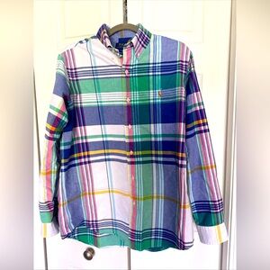 Men’s Polo by Ralph Lauren Multicolor Classic Fit Plaid Button Up Shirt Size M